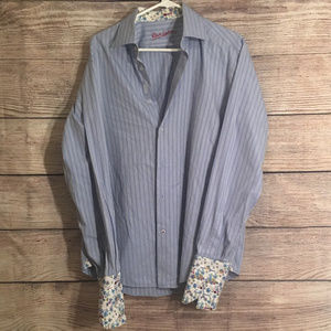 Robert Graham flowered flip cuff shirt